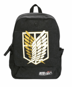 Attack on Titan Anime Canvas Backpack - Black Canvas