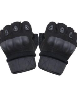 Atttw-Tactical Gloves Military Rubber Knuckle Gloves - Black