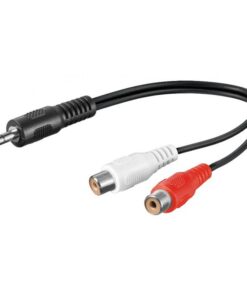 Audio - Adapter Cable 2-Female RCA to 3.5mm Male Jack