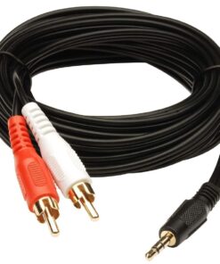 Audio Video AV Cable Aux 3.5mm Male Stereo Mini Jack to 2 RCA Speaker