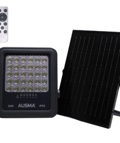 AUSMA 50 Watt LED Solar Flood Light With 10W Solar Panel & Remote Control