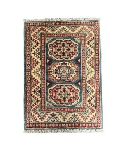 Authentic Hand-Knotted Oriental Kazak Rug - 90 x 60 cm