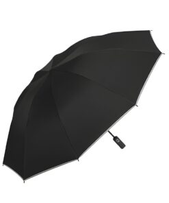 Auto Folding Umbrella Night-Reflective Windproof Outdoor Sun protection - Black