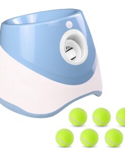 Automatic Dog Ball Launcher & 6 Tennis Balls Dog Toy Ball Thrower Outdoor - Blue