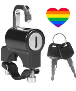 Automotive Motorcycle Helmet Anti-Theft Metal Lock (8cm) & Heart Sticker