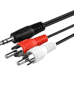 AV Cable 3.5mm Stereo Phone Plug to 2x RCA/Phono Plug, 5.9 ft, 1.5 m, Black