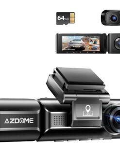 AZDOME M550 4K WiFi Dash Camera , 3-Channel, Dual Front/Rear, 64GB Card Cam