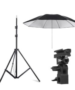 B Type Camera Flash Umbrella Kit -Black
