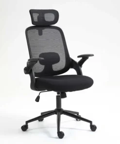 ERGONOMIC OFFICE CHAIR AH612 WITH HEADREST - Black