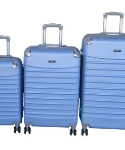 Baby Blue ABS Luggage Set-3-Piece with Spinner Wheels & Telescoping Handles