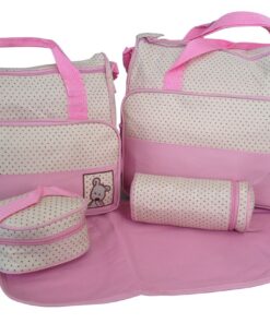 Baby Kingdom 5 Piece Diaper Bag Set - Pink