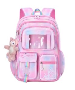 Backpack New Fashion Girls Teenagers Student School Backpack Bag Rainbow - LightPink