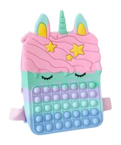 Backpack Unicorn Popit Fidget Toy - Blue