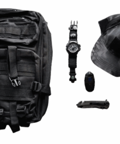 Backpack with Watch Combo - Black Cap