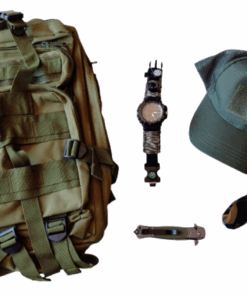Backpack with Watch Combo - Brown Cap