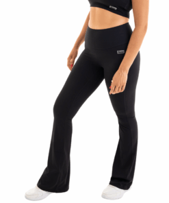 Bacon Active Women's Scrunch Bum Flare Gym Leggings Tight Black - M