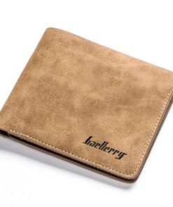 Baellerry Men's Frosted PU Leather Bifold Wallet - Brown