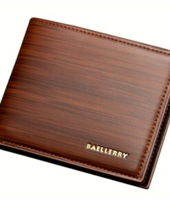 Baellerry Men's PU Leather BiFold Wallet with Box - Coffee