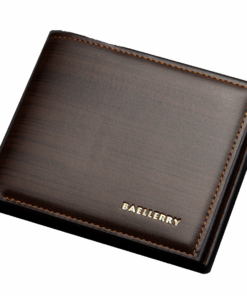 Baellerry Men's PU Leather BiFold Wallet with Box - Dark Coffee