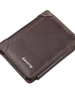 Baellerry PU Leather Short Tri-Fold Men's Wallet - Dark Brown