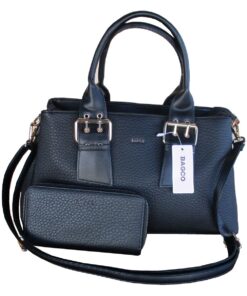 Bagco Women's 2-Piece Bag Set with Gold Hardware and Matching Wallet