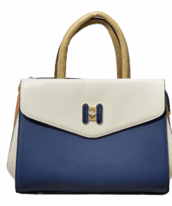 BAGCO Women's Imitation Leather Bag - White, Blue, Tan, Gold Hardware