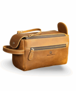 Balvaro Unisex Vintage Leather Toiletry Bag