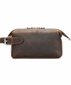 Balvaro Vintage Leather Travel Toiletry Bag