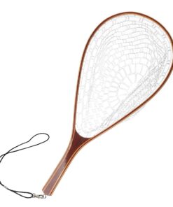 Bamboo Landing Net With Clear Knot-Less Rubber Net