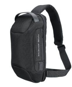 Bange Trendy Crossbody Chest/Shoulder Bag with USB Port - Black