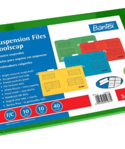 Bantex Foolscap Suspension Files Grass Green Pack of 10