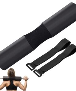 Barbell Pad High Density Thickened Foam with 2 Straps for Squats and Hip - Black