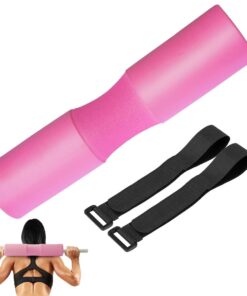 Barbell Pad High Density Thickened Foam with 2 Straps for Squats and Hip - Pink