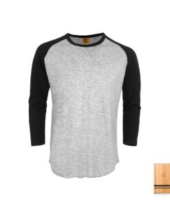 Baseball Crew Neck Long 3/4 Sleeve Vintage Top & Bamboo Dock