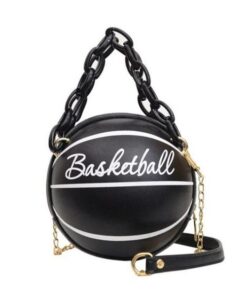 Basketball Shape Hand Bag Fashion - Black