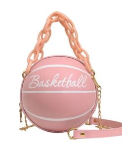 Basketball Shape Hand Bag Fashion - pink