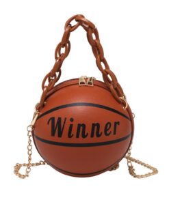 Basketball Shape Hand Bag Fashion - tan
