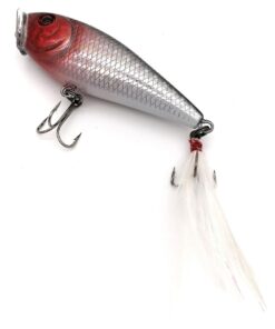 Bass Hunter Splash Pop Fishing Lure - Silver Black Red