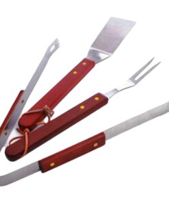 BBQ Grill Tools Set Braai Tools, 3 Piece Stainless Steel For Camping & Outdoor