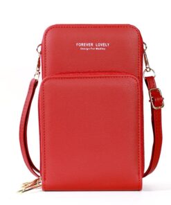 BC Fashion Crossbody Bag - for Phone and Credit Cards - H008 - Red