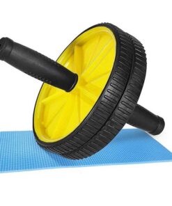 BD - Ab Dual Wheel Roller With Knee Mat For Beginners And Advanced Yellow