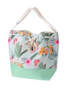 Beach Tote Bag - Tropical Design - Green