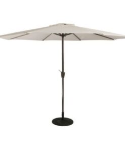 Beach Umbrella with Base 2.7m Round White