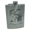 Beautiful Classic Engraved Flask, Happy Days