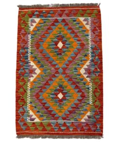 Beautiful Colorful Afghan Handmade Small Kilim Rug - 130 x 84 cm