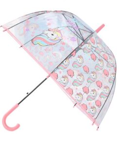 Beautiful Design Transparent Unicorn Umbrella - Baby Pink