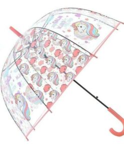 Beautiful Design Transparent Unicorn Umbrella - Hot Pink