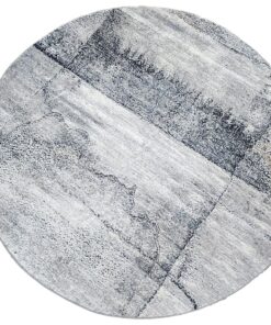 Beautiful Grey Navy Round Carpet 160x160 cm