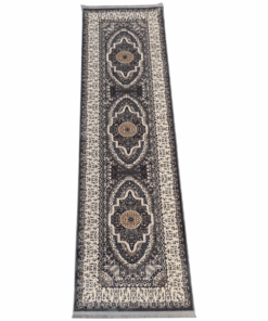 Beautiful High Quality Grey Floral Runner Rug - 300 x 80 cm