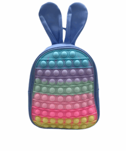 Beautiful Silicon Kid's Bunny Rabbit Pop It Backpack - Blue